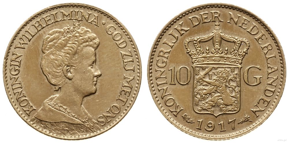 Niderlandy, 10 guldenów, 1917