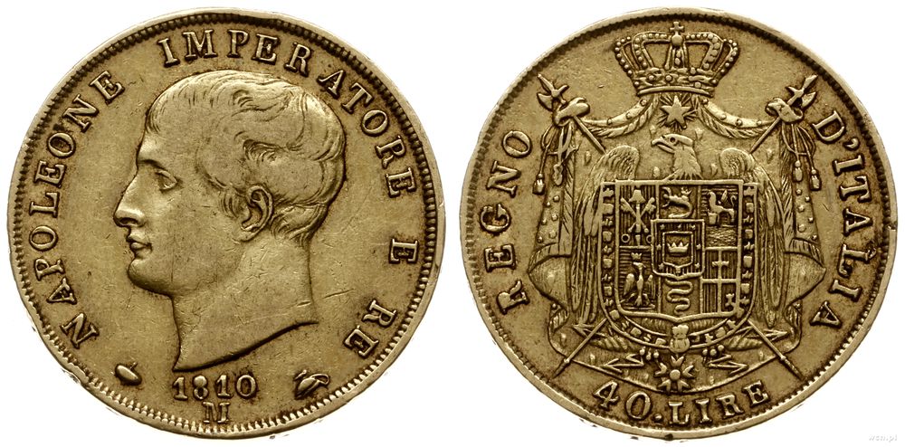 Włochy, 40 lirów, 1810 M