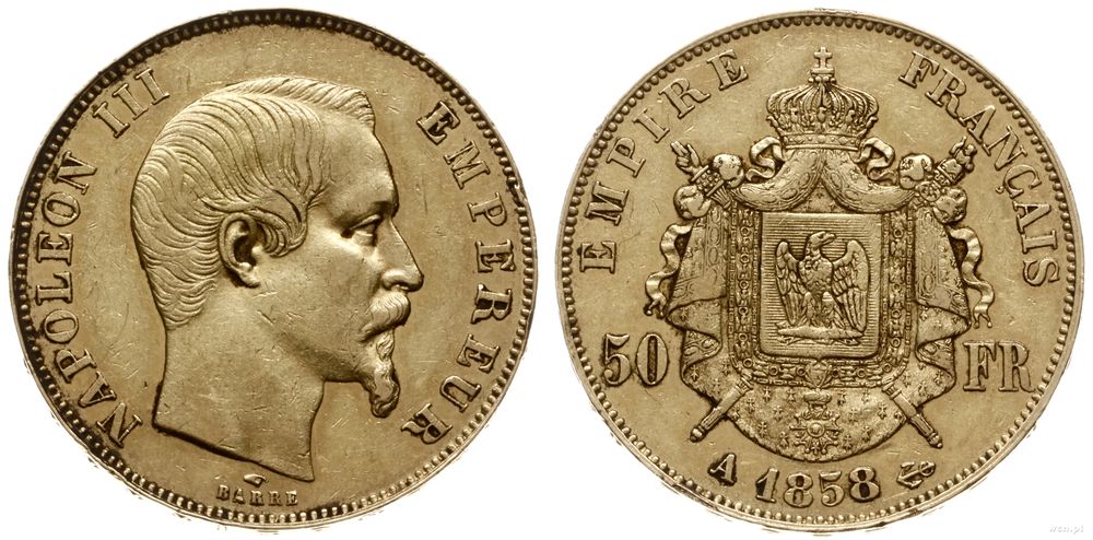 Francja, 50 franków, 1858 A