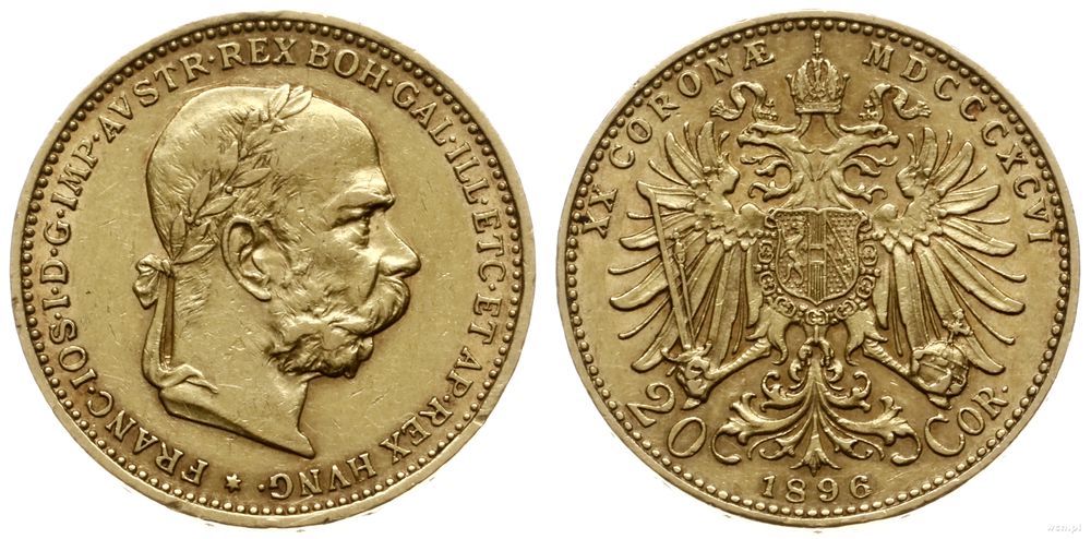 Austria, 20 koron, 1896