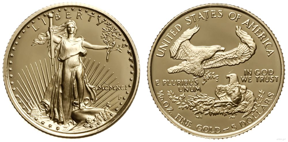 Stany Zjednoczone Ameryki (USA), 5 dolarów, 1991 P