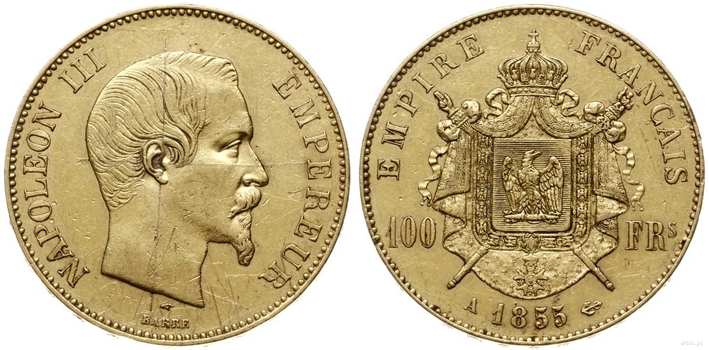 Francja, 100 franków, 1855 A