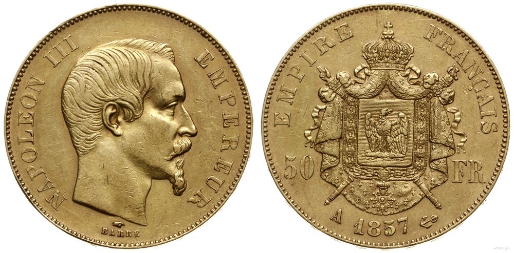 Francja, 50 franków, 1857 A