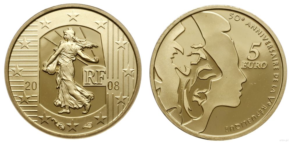 Francja, 5 euro, 2008