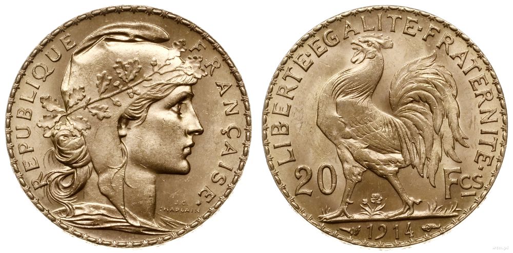 Francja, 20 franków, 1914
