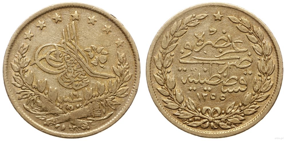 Turcja, 100 kurusz / kurush, AH 1255/rok 5 (AD 1839)