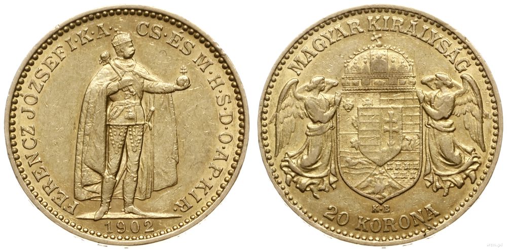 Węgry, 20 koron, 1902