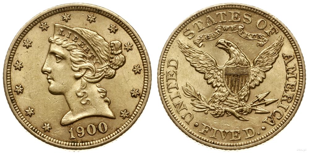 Stany Zjednoczone Ameryki (USA), 5 dolarów, 1900