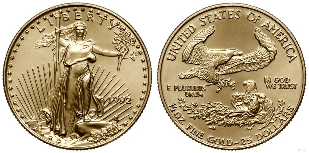 Stany Zjednoczone Ameryki (USA), 25 dolarów, 1992