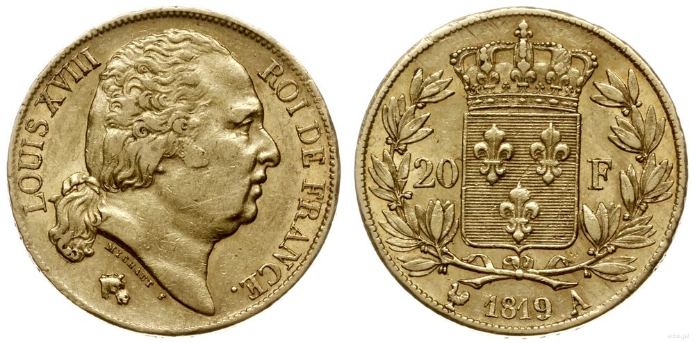 Francja, 20 franków, 1819/A