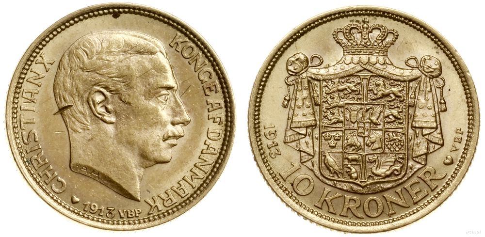 Dania, 10 koron, 1913
