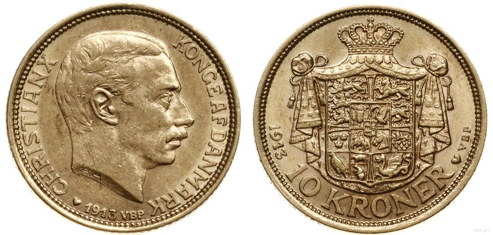 Dania, 10 koron, 1913