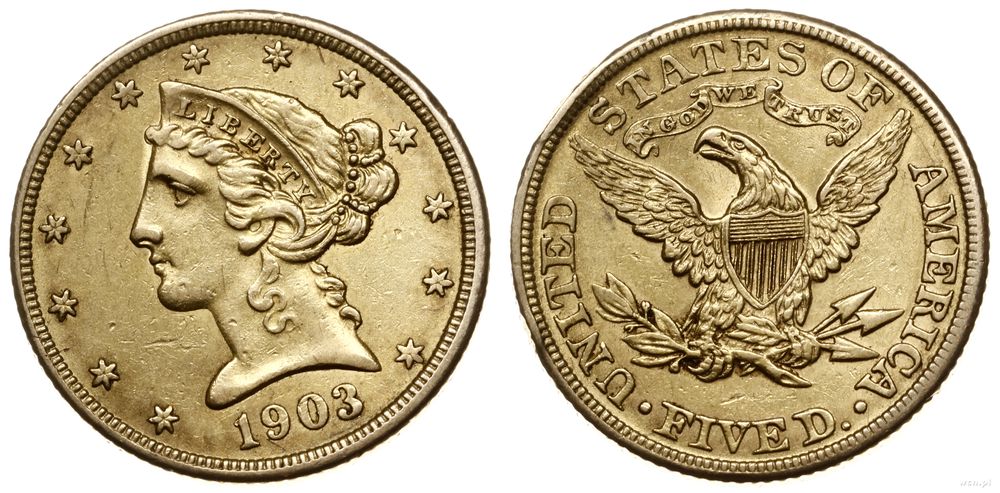 Stany Zjednoczone Ameryki (USA), 5 dolarów, 1903