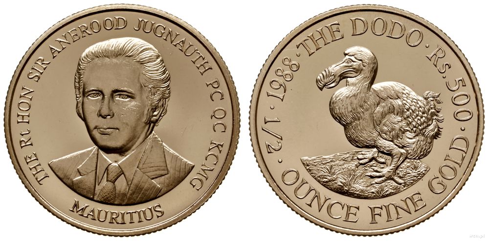 Mauritius, 500 rupii, 1988