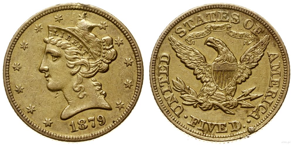 Stany Zjednoczone Ameryki (USA), 5 dolarów, 1879