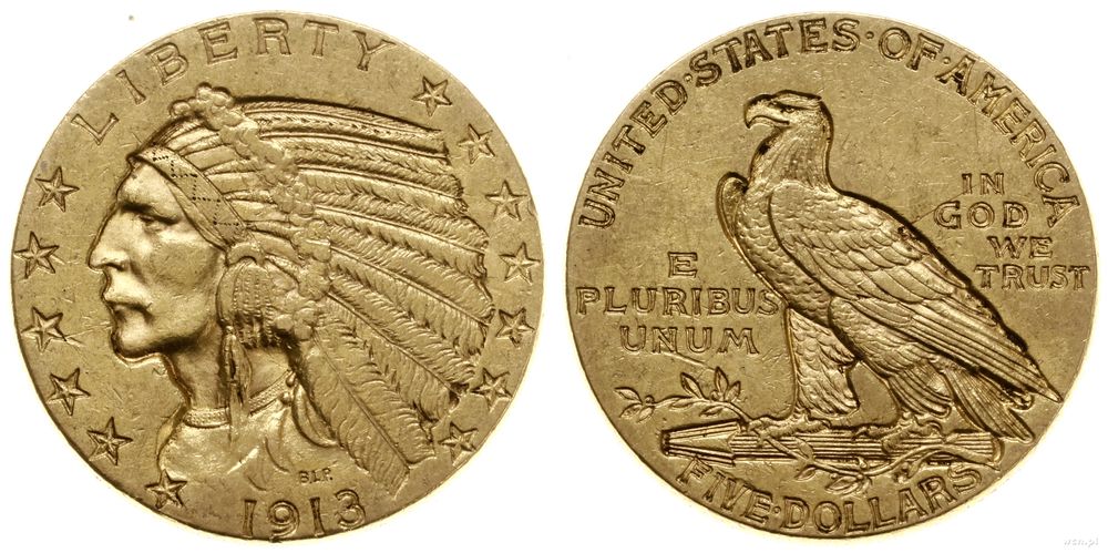 Stany Zjednoczone Ameryki (USA), 5 dolarów, 1913