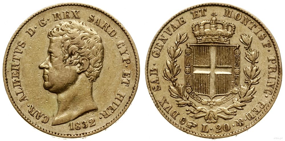 Włochy, 20 lirów, 1832