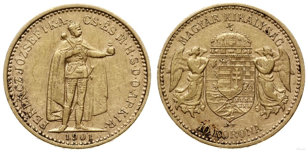Węgry, 10 koron, 1901 KB
