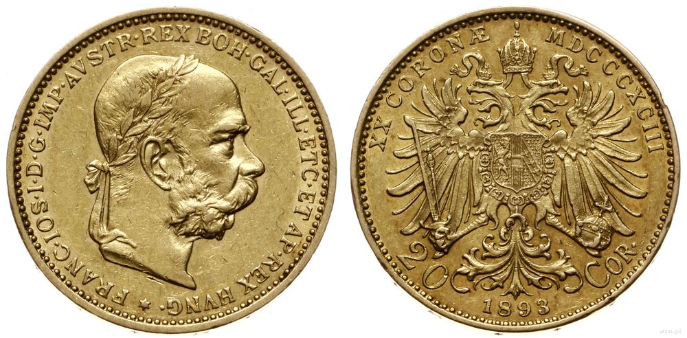 Austria, 20 koron, 1893