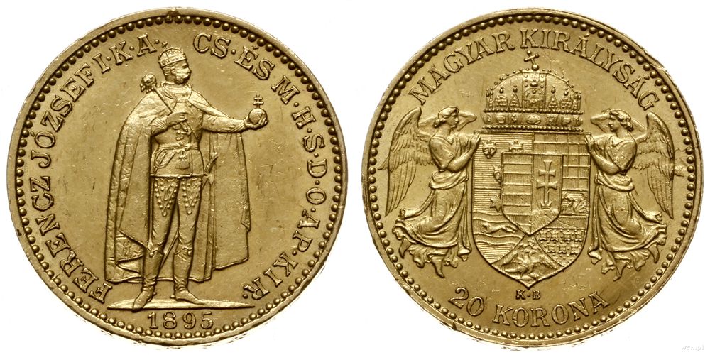 Węgry, 20 koron, 1895 KB