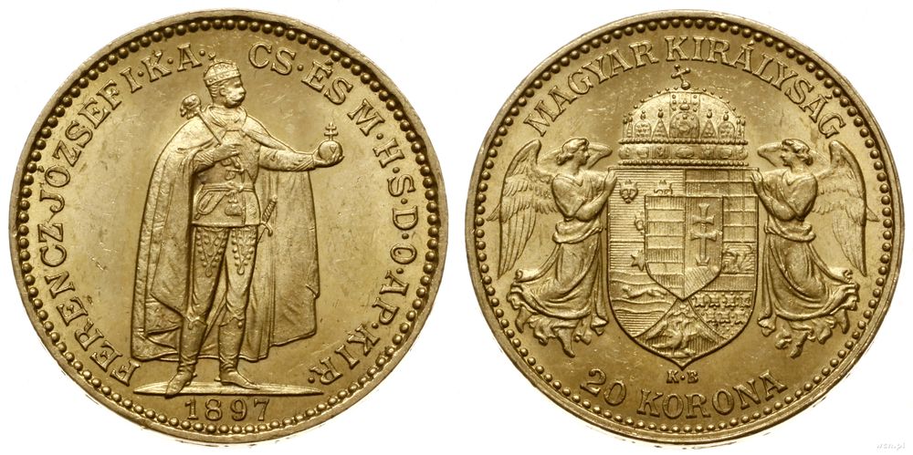 Węgry, 20 koron, 1897 KB