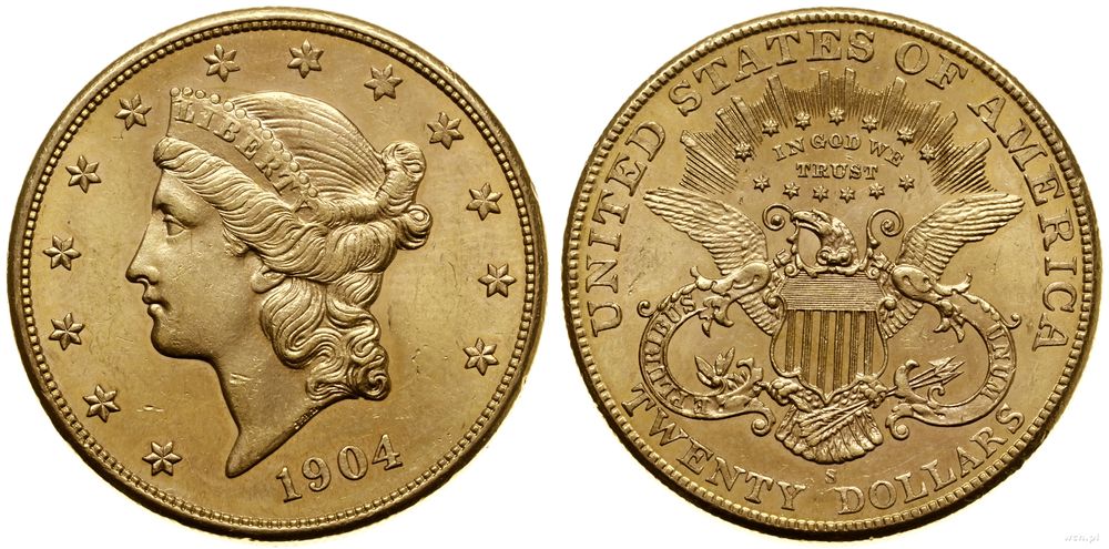 Stany Zjednoczone Ameryki (USA), 20 dolarów, 1904 S