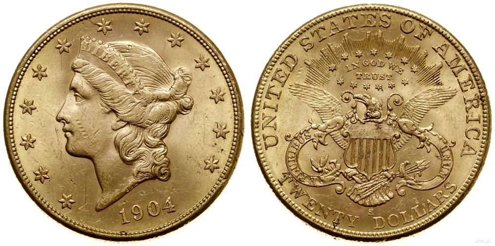 Stany Zjednoczone Ameryki (USA), 20 dolarów, 1904 S