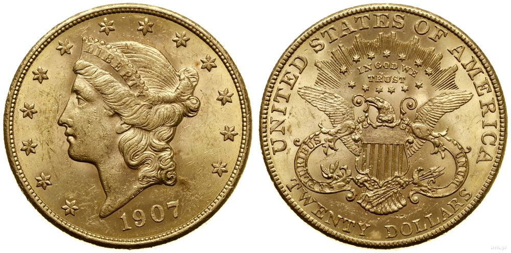 Stany Zjednoczone Ameryki (USA), 20 dolarów, 1907