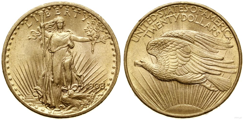 Stany Zjednoczone Ameryki (USA), 20 dolarów, 1908