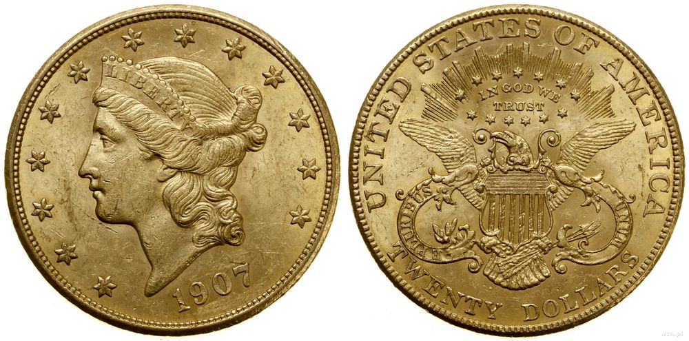 Stany Zjednoczone Ameryki (USA), 20 dolarów, 1907