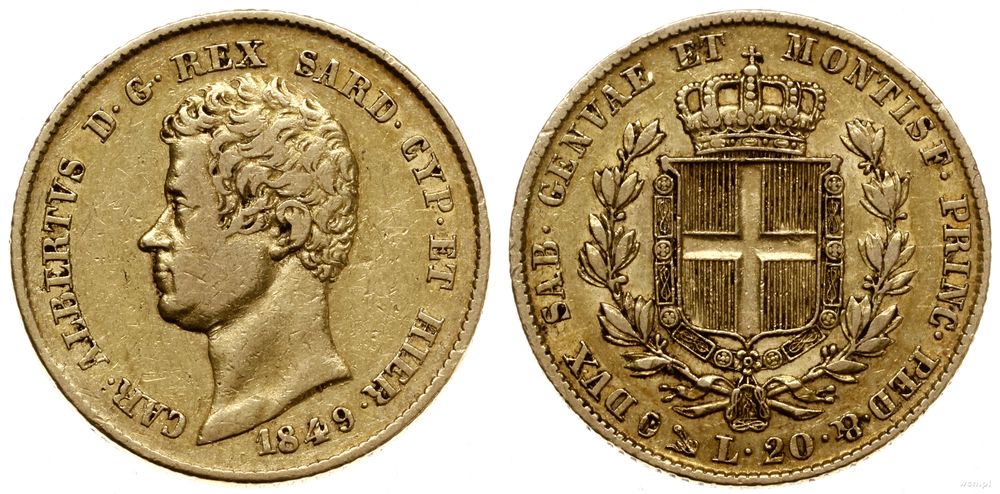 Włochy, 20 lirów, 1849