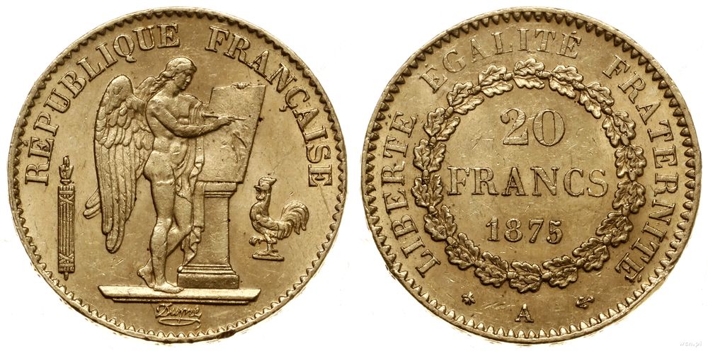 Francja, 20 franków, 1875 A