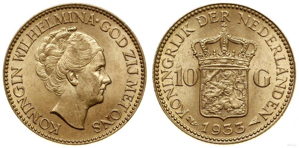 Niderlandy, 10 guldenów, 1933