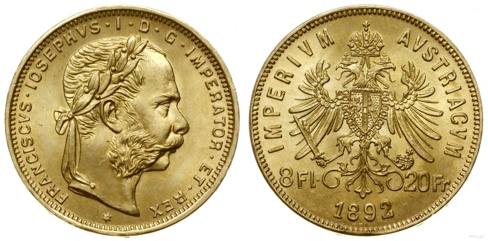 Francja, 8 florenów = 20 franków, 1892