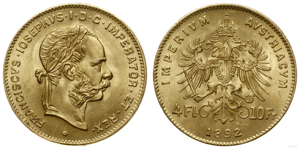 Francja, 4 floreny = 10 franków, 1892
