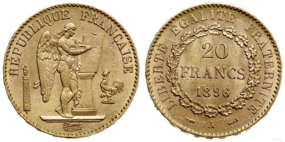Francja, 20 franków, 1896 A
