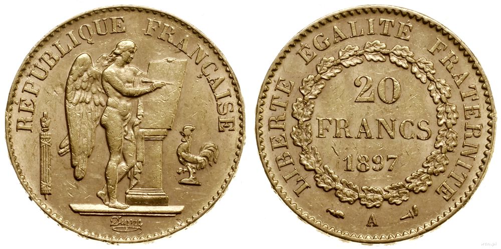 Francja, 20 franków, 1897 A