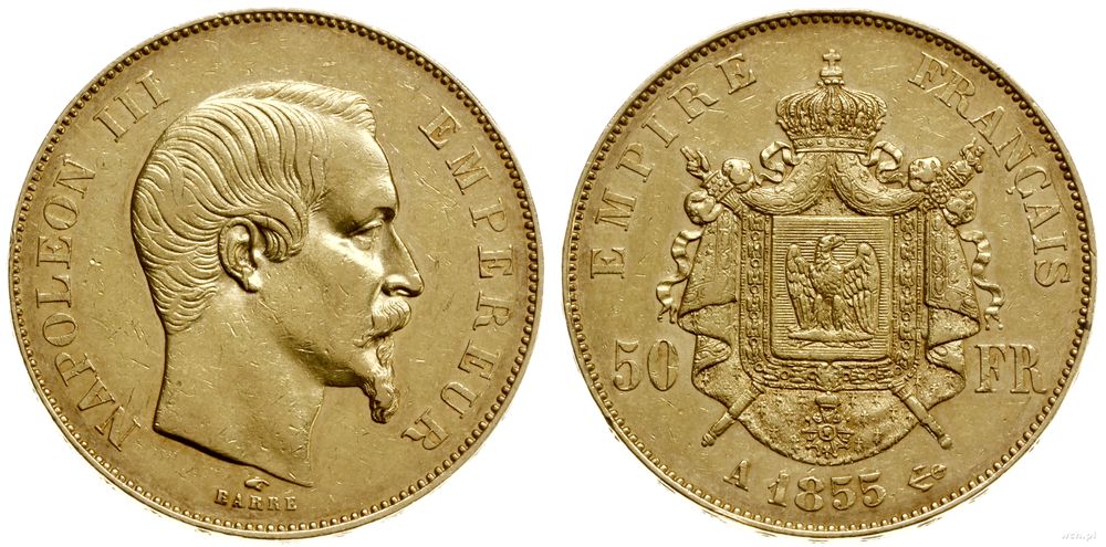 Francja, 50 franków, 1855 A