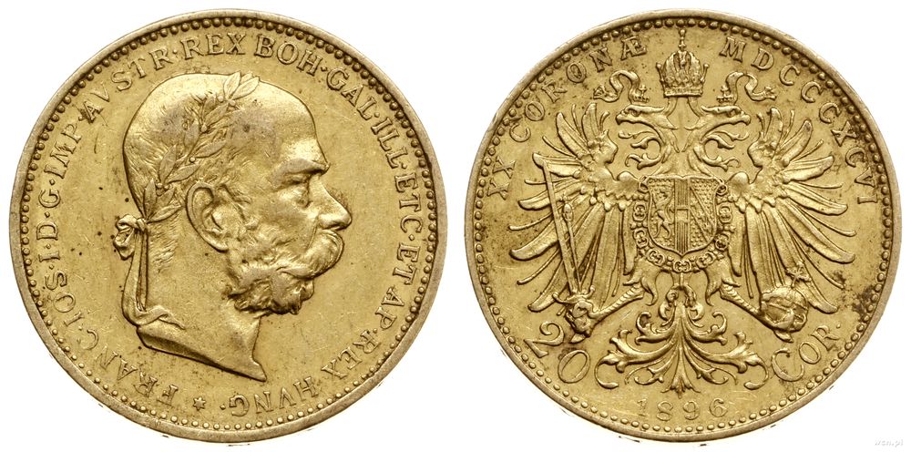 Austria, 20 koron, 1896