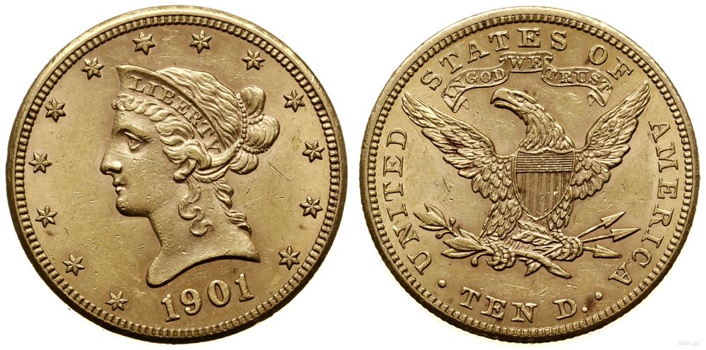 Stany Zjednoczone Ameryki (USA), 10 dolarów, 1901