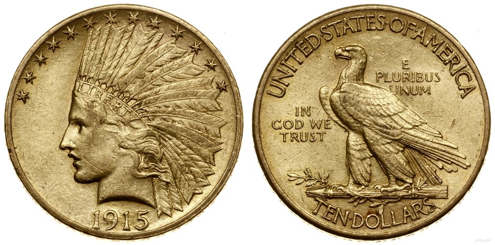 Stany Zjednoczone Ameryki (USA), 10 dolarów, 1915