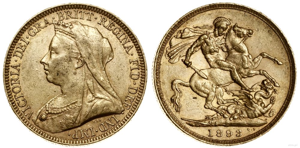 Wielka Brytania, funt (sovereign), 1893