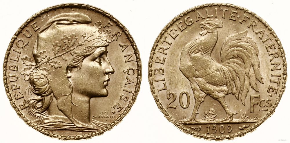 Francja, 20 franków, 1909