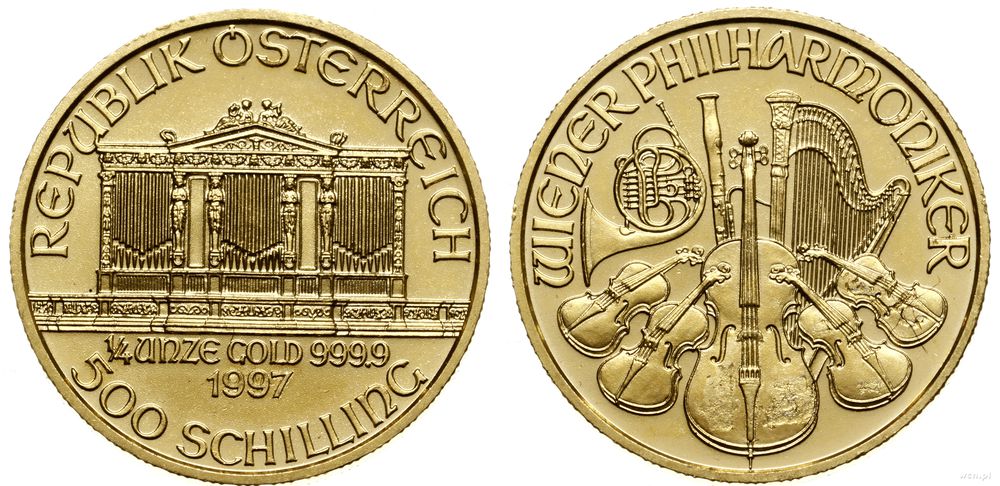 Austria, 500 szylingów = 1/4 uncji, 1997