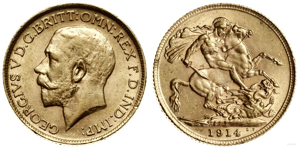 Wielka Brytania, 1 funt (sovereign), 1914