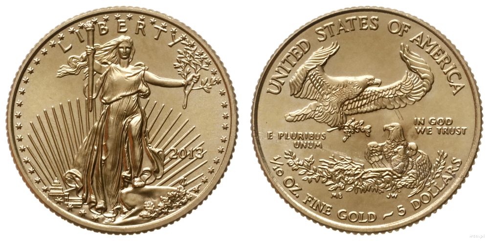 Stany Zjednoczone Ameryki (USA), 5 dolarów = 1/10 uncji, 2013