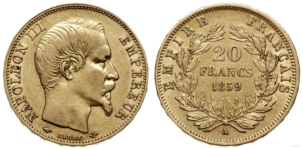 Francja, 20 franków, 1859 A