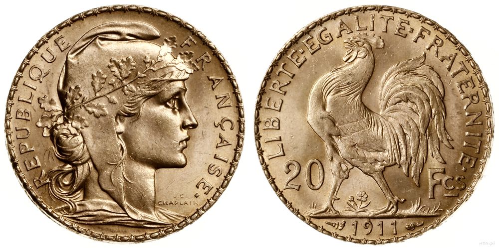 Francja, 20 franków, 1911