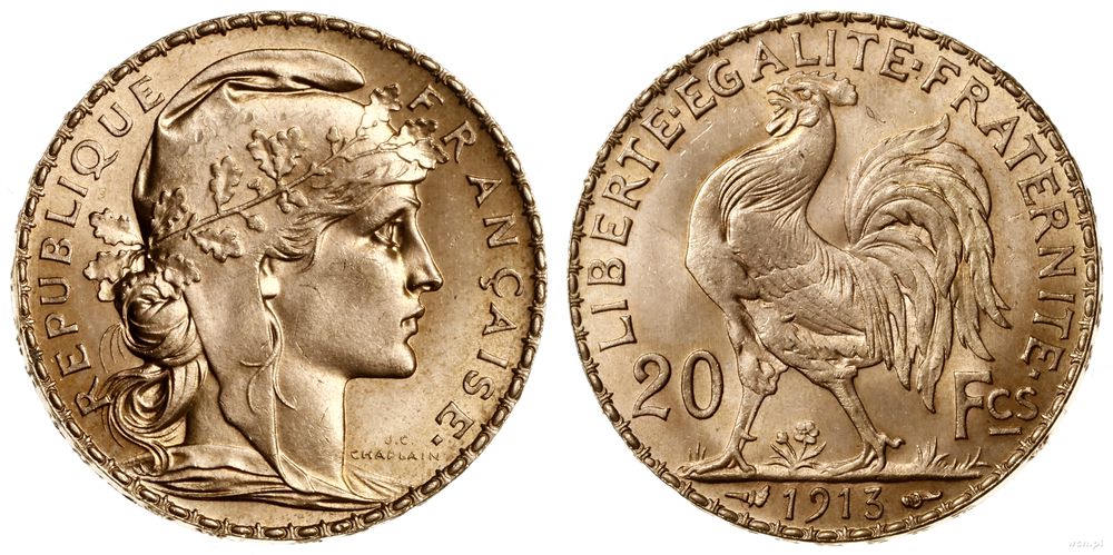 Francja, 20 franków, 1913