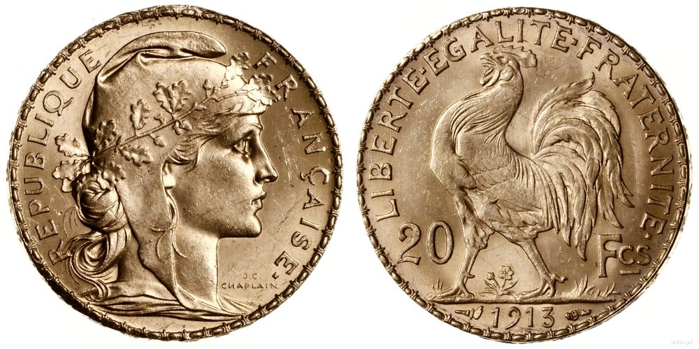 Francja, 20 franków, 1913